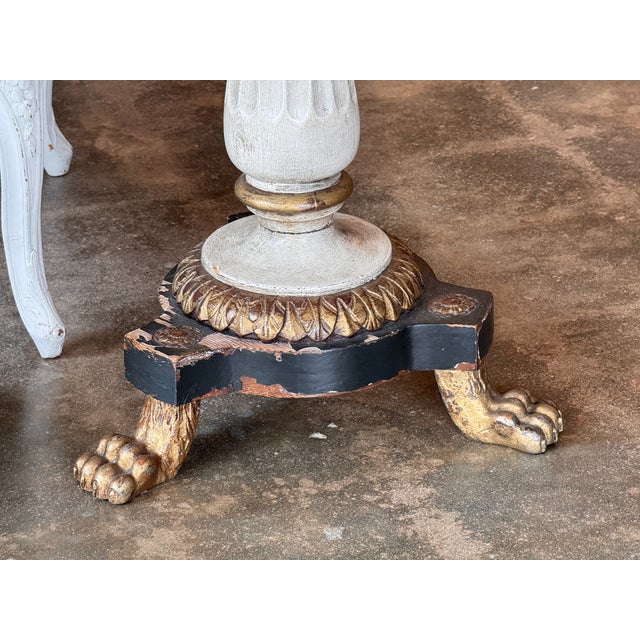 Late 19th Century Pair Neoclassical Painted and Gilt Pedestals For Sale - Image 5 of 11
