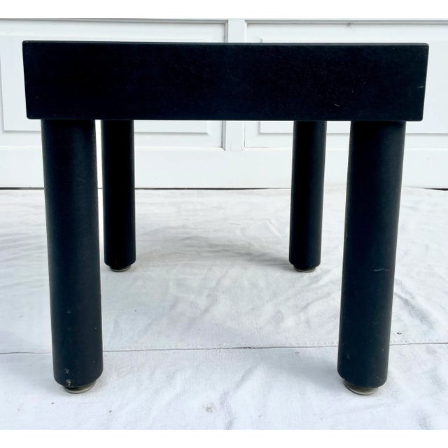Postmodern Textured Matte Black Side Table For Sale - Image 4 of 13