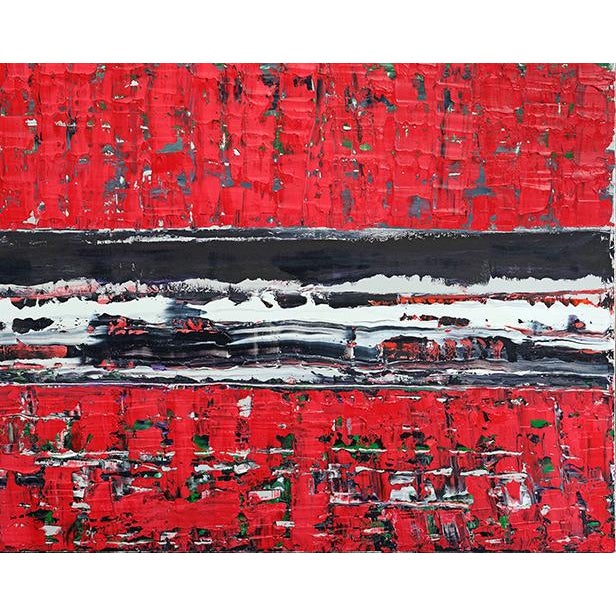 2020s Abstract Red Turkish Kilim No. 1 - Oversized Original Oil Painting by Diane Grant | Color Field For Sale - Image 5 of 6