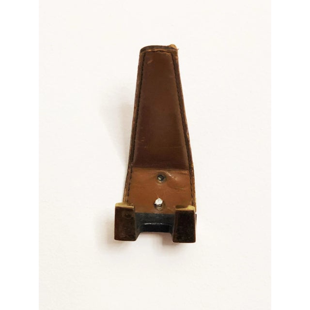 1950s Brass & Leather Wall Hook, 1950s For Sale - Image 5 of 8