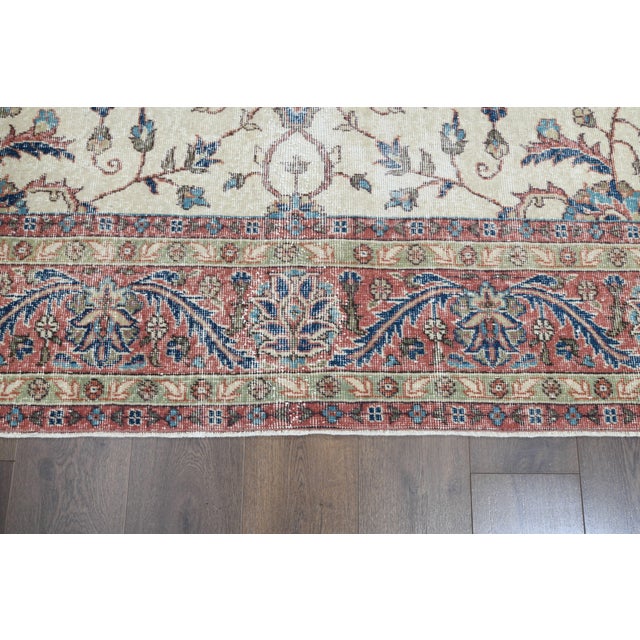 1970s Vintage Persian Handmade Wool Cotton Area Rug For Sale - Image 11 of 11