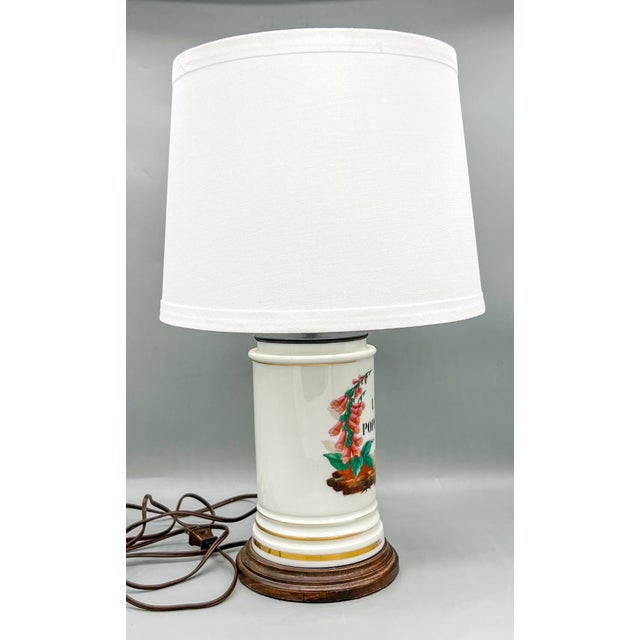 19th Century French Style Porcelain Apothecary Jar Table Lamp - With Shade For Sale In Houston - Image 6 of 8
