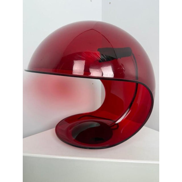 Transparent Red Foglia Lamp attributed to Elio Martinelli for Martinelli Luce, 1960s For Sale - Image 10 of 18