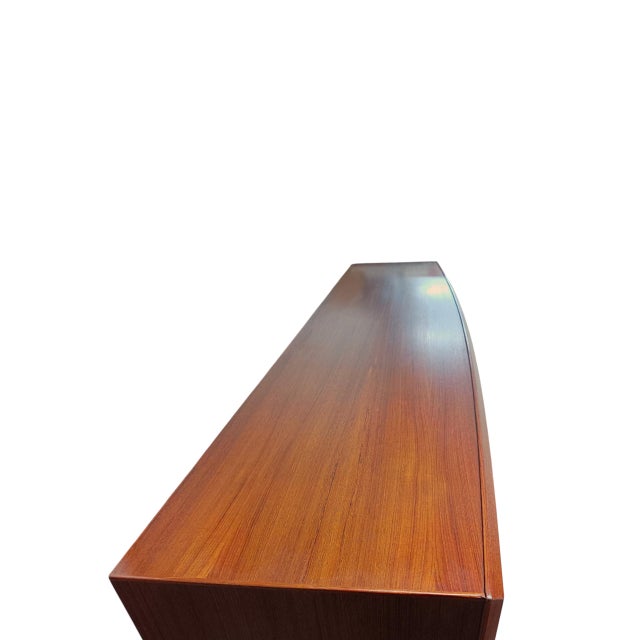 Brown Mid-Century Danish Teak Low Sideboard by Svend Åge Madsen for H.P. Hansen, 1960s For Sale - Image 8 of 12