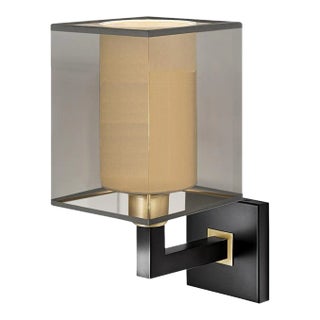 Black Bronze With English Brass Wall Light With Shade For Sale