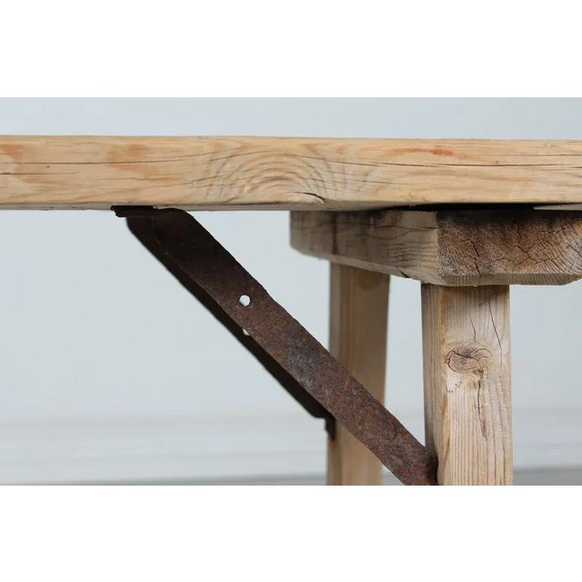 Brutalist Scandinavian Wabi Sabi Bench or Side Table in Pine, Early 20th Century For Sale - Image 3 of 13