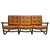 Mid-Century Modern Rattan and Cognac Leather Sofa, Italy, 1970s For Sale