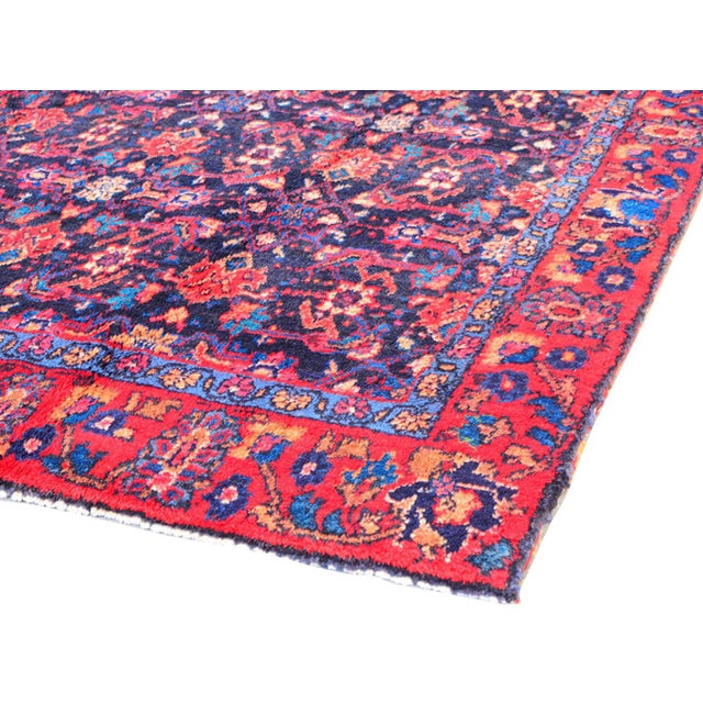 Traditional Pasargad Home Vintage Lori Navy Wool Area Rug, 4' 9'' X 9' 2'' For Sale - Image 3 of 3