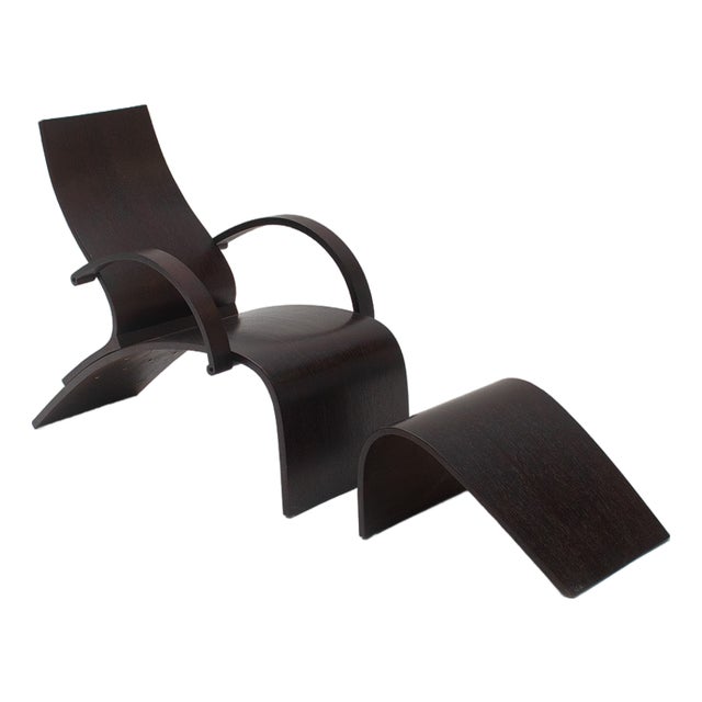 Set of Vintage Relax Lounge Chair and Ottoman by Jens Nielsen, 1990s For Sale