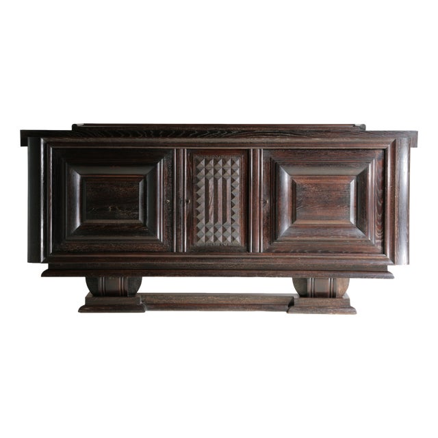 Art Deco Oak Sideboard in the style of Charles Dudouyt, France, 1930s For Sale