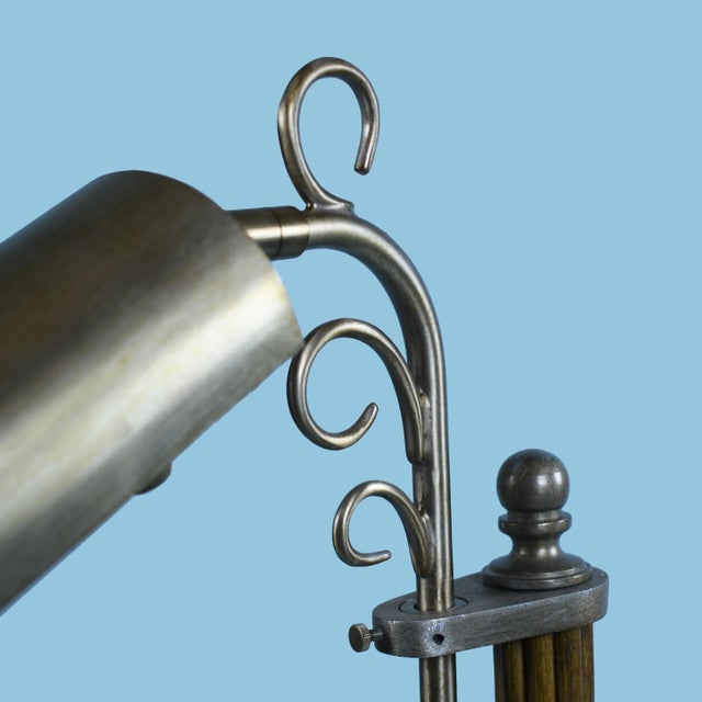 Hollywood Regency Pair of 1980s Faux Bamboo Adjustable Pharmacy Lamps For Sale - Image 3 of 4