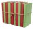 Decorative Books - Happy Holidays Paper Wrapped Book Bundle - 1 Foot of Red and Green Books For Sale