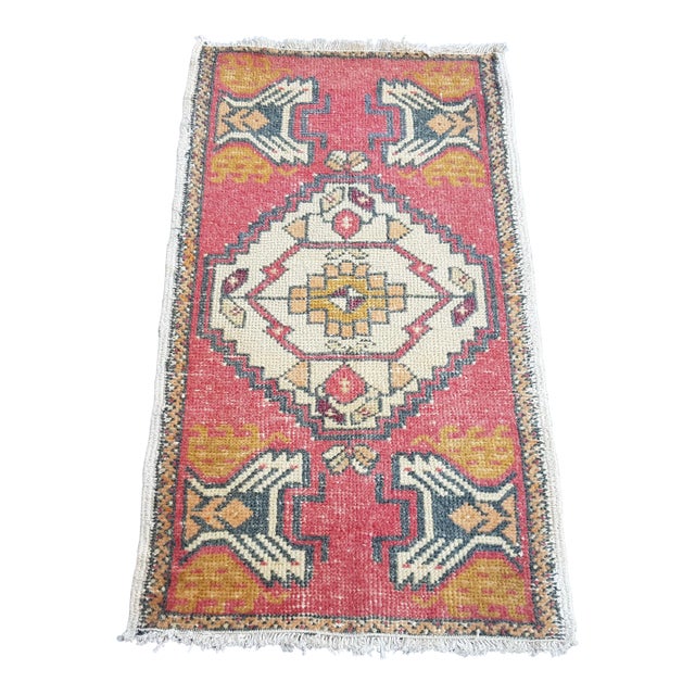 1950s Handknotted Geometric Floor Carpet For Sale