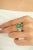 Metal 4.55 Ct Emerald and Diamond Asian Cocktail Ring Size 5 For Sale - Image 7 of 12
