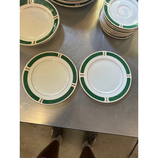 Up for consideration is a beautiful vintage Majesty ceramic plate set with malachite and gold designs. This would look...