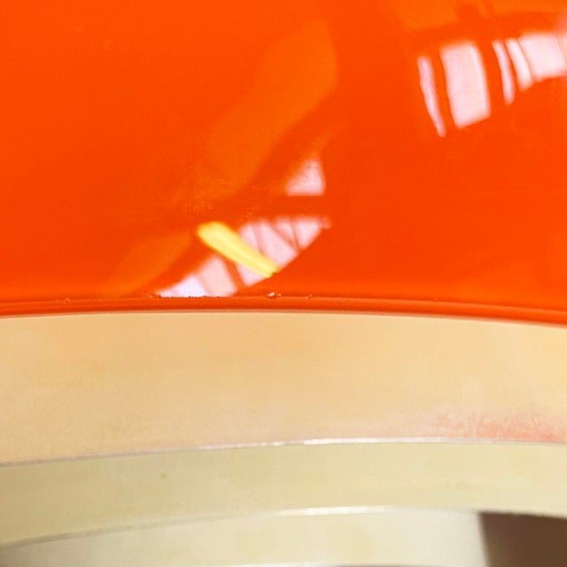 Ivory Mid-Century Modern Italian Pendant in Orange Glass and White Metal, 1970s For Sale - Image 8 of 16