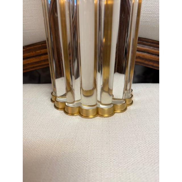 Thick Tubular Glass and Solid Brass Wall Sconce For Sale In Miami - Image 6 of 12