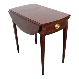 Drop Leaf Mahogany Inlay Nightstand Side End Table 6062 For Sale