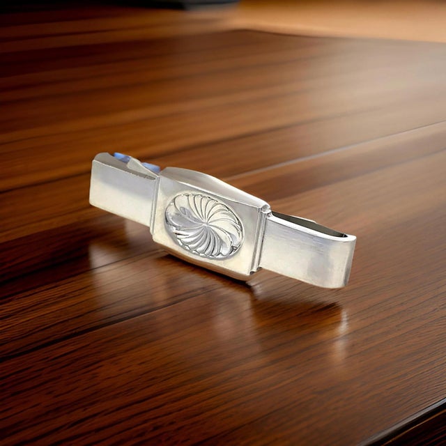 1990s Georg Jensen Estate Money Clip Tie Clip Silver For Sale - Image 10 of 12