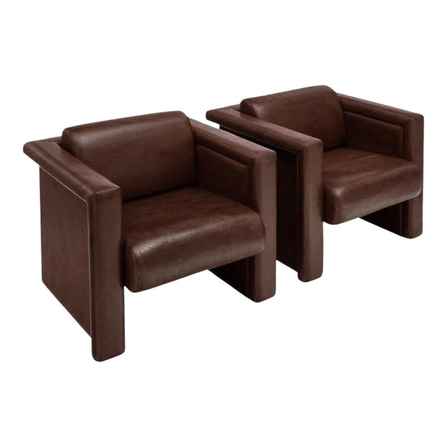 Trix and Robert Haussmann Leather Chairs by Knoll - A Pair For Sale