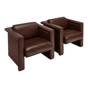 Trix and Robert Haussmann Leather Chairs by Knoll - A Pair