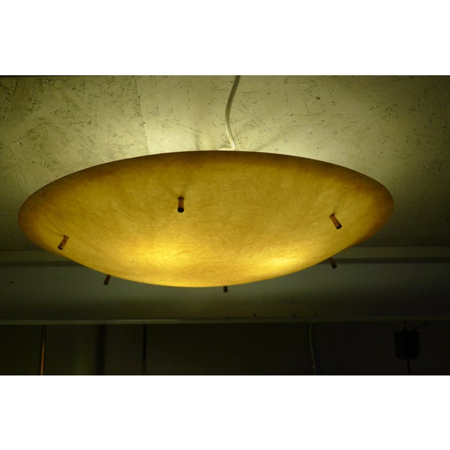 Mid-Century Ceiling Lamp in Yellow Fiberglass and Brass, 1950s For Sale - Image 6 of 8