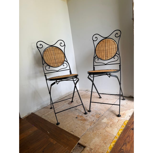 Metal 1930s French Iron Bistro Chairs - A Pair For Sale - Image 7 of 11
