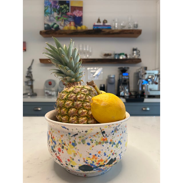 Ceramic Colorful “Jackson Pollack Style” Bowl Signed Lori Dresner For Sale In Miami - Image 6 of 7