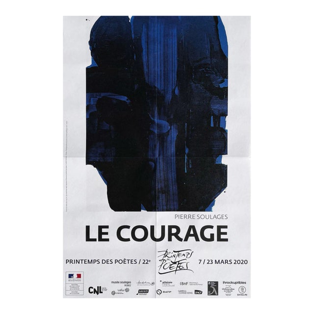 2020 Pierre Soulages Printemps Des Poètes Poster For Sale