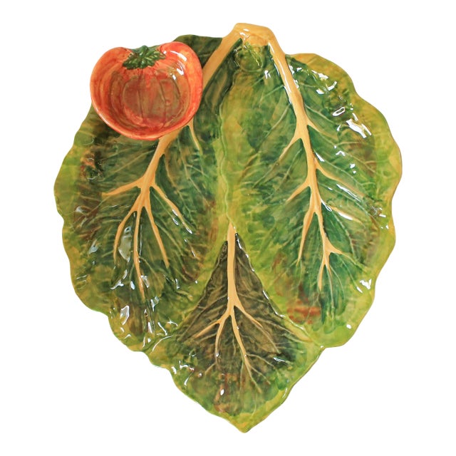 Vintage Italian Majolica Fall Serving Platter For Sale