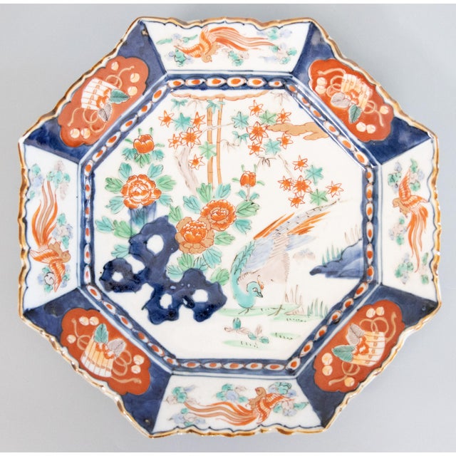 Ceramic Antique 19th Century Japanese Meiji Period Imari Octagonal Charger Plate For Sale - Image 7 of 7