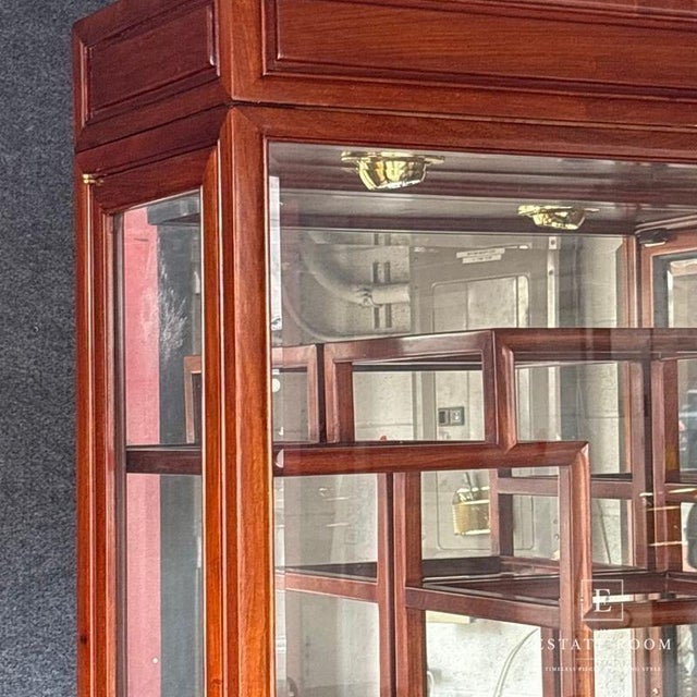 Lighted Asian- Or Chinoiserie- Style Display Cabinet With Geometric ...