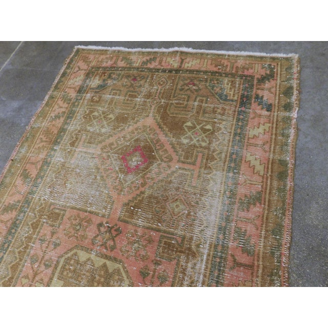 Almond Distressed Vintage Persian Rug For Sale - Image 8 of 13