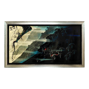 Eyvind Earle "Coastal Fog" Hand Signed Original Oil on Panel Custom Framed