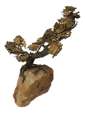 Curtis Jere Style Bronze Tree on Quartz