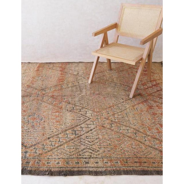 Sand Terracotta Vintage Moroccan Rug - 7.6 X 6.7 Ft For Sale - Image 8 of 9