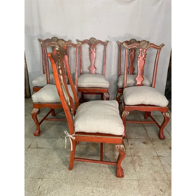 Set of 6 Guild Master Painted Dining Chairs For Sale - Image 12 of 13