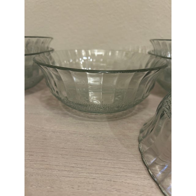 Vintage KIG Malaysia Trellis pattern set of 6 bowls in Fleur-de-lis design 7.5” round