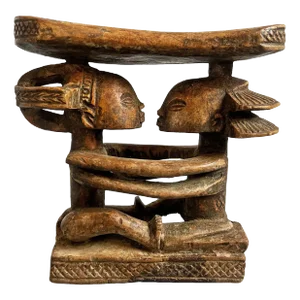 Antique Old Luba Twin African Tribal Headrest