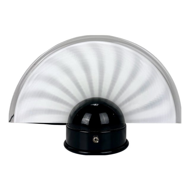 Vintage Italian Halogen Fan Table Lamp in Murano Glass, 1990s For Sale