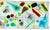 Playful and sculptural fused art glass tray featuring an abstract composition of jewel-toned geometric forms suspended...
