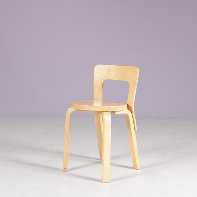 Wood Pine Model 65 Chair from Alvar Aalto, 1950s For Sale - Image 7 of 7