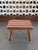 Brown 1950's Walnut and Velvet Striped Bench For Sale - Image 8 of 8