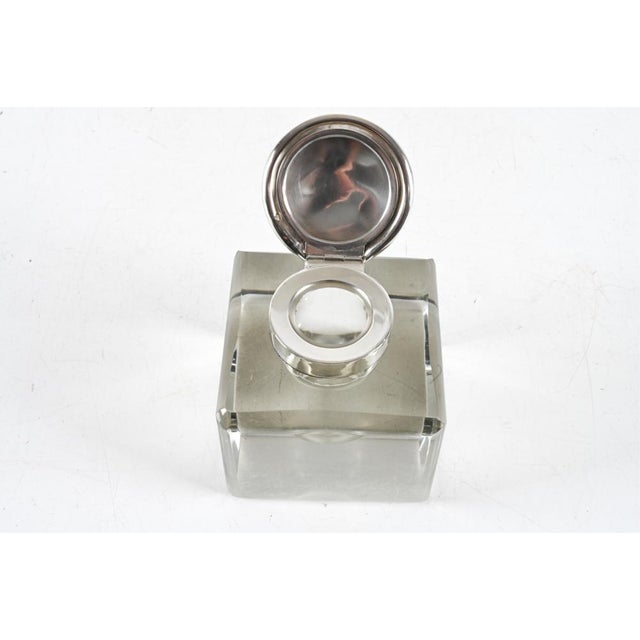 Antique Scottish Crystal and Sterling Silver Inkwell For Sale - Image 9 of 9