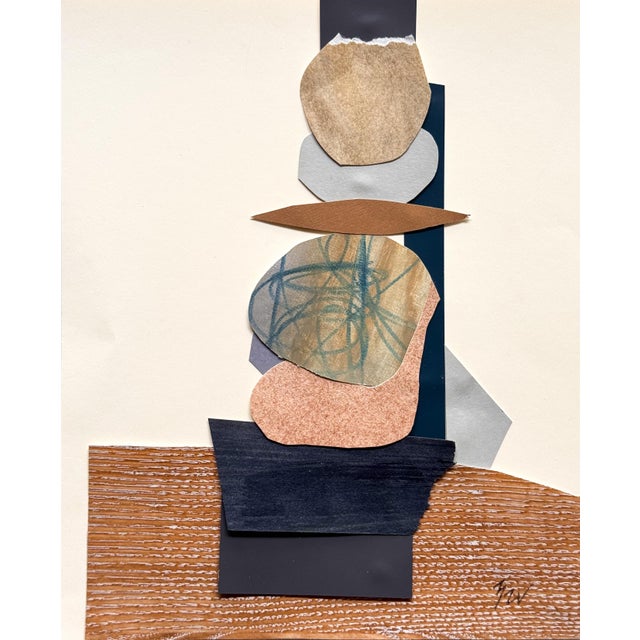 2020s "Vessel 2" Original Mixed-Media Framed Collage on Paper by Zac Woodiel For Sale - Image 5 of 12