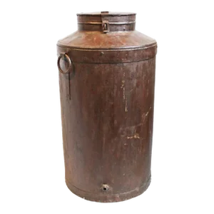 Antique India Iron Grain Canister