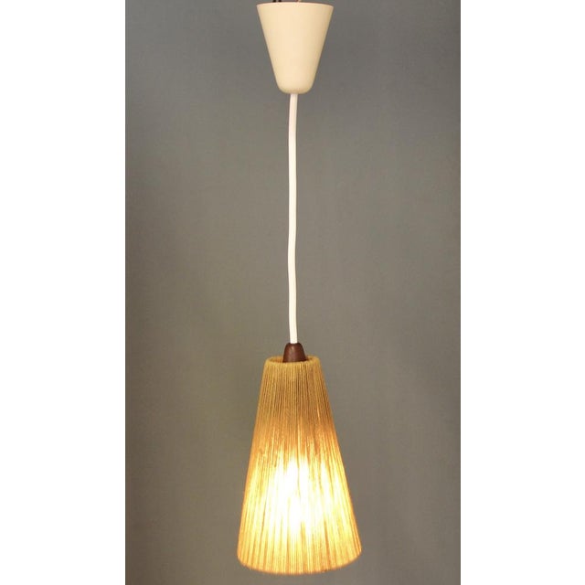 1960s Sisal Hanging Lamp attributed to Temde, 1960s For Sale - Image 5 of 7