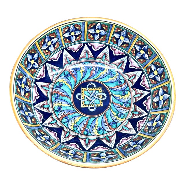 Italian Blue Cottura Ceramic Decorative Bowl For Sale