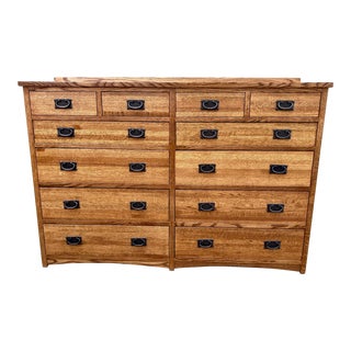 Michael's Mission Arts & Craft 12 Drawer Dresser Cedar Lined For Sale