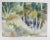 Contemporary Late 20th Century Misty Forest Landscape Watercolor Painting For Sale - Image 3 of 3